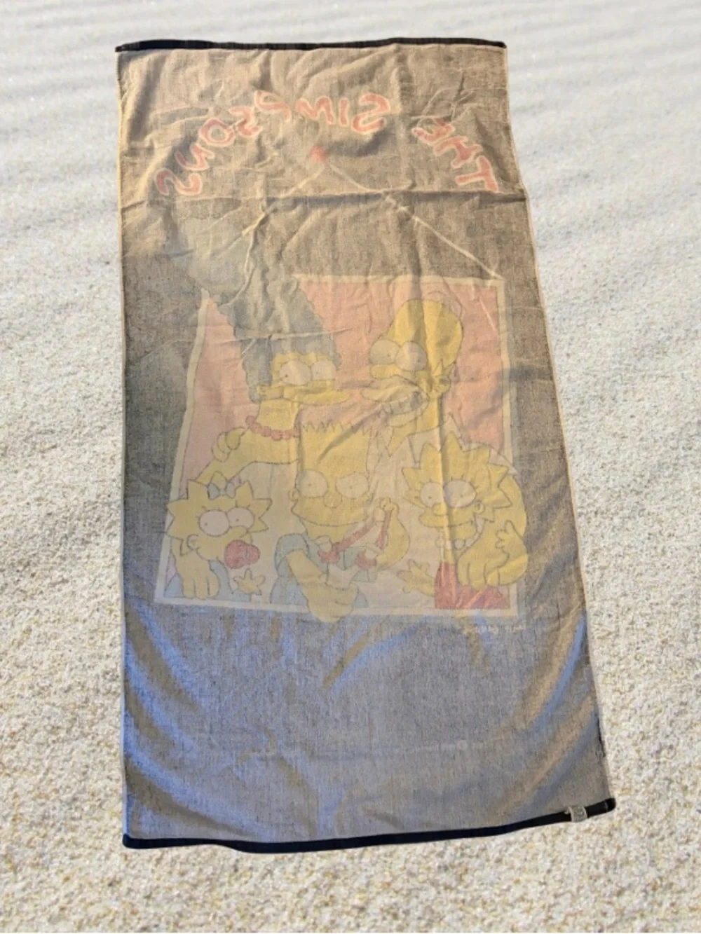 Vintage 1989 The Simpsons Beach Towel A La Carte Saydah Family Portrait 80s